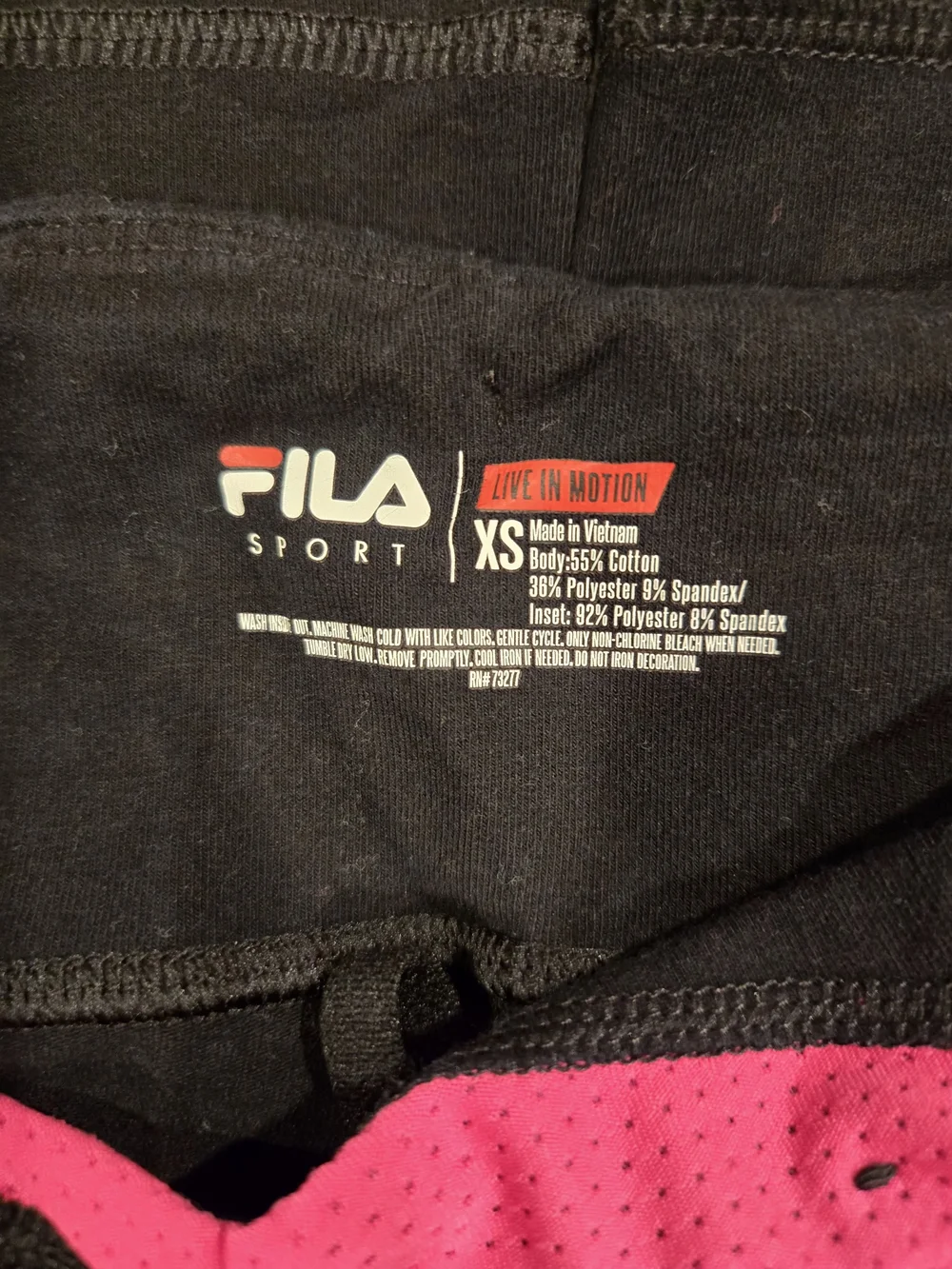 *FILA* Black Flare Leggings with Hot Pink Detail